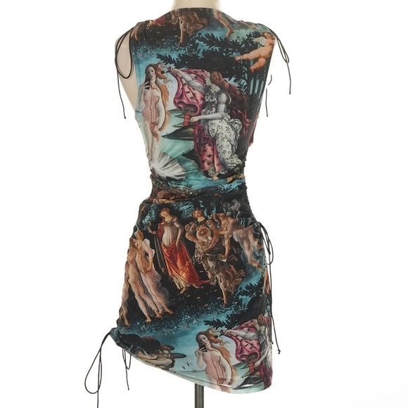 h:ours Dion Mini Dress Multi Renaissance $198Artistic Print Sleeveless Dress XS - Picture 8 of 10